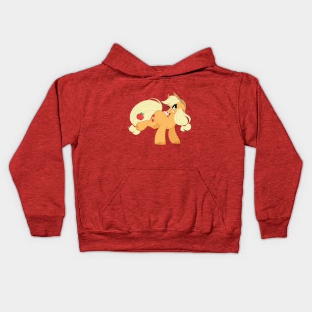 Bucking Mad Applejack Kids Hoodie by Marie Oliver